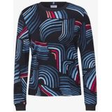 Cecil - B322770 - T-shirt - Universeel Blauw - Grafisch - Lange Mouwen