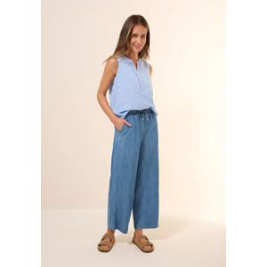 Cecil Dames Seersucker blouse top in Blauw, Gr: L