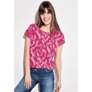 Cecil Dames T-shirt met printmix in Pink, Gr: XL