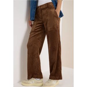 Cecil Dames Wide Legs corduroy broek in Bruin, Gr: 32