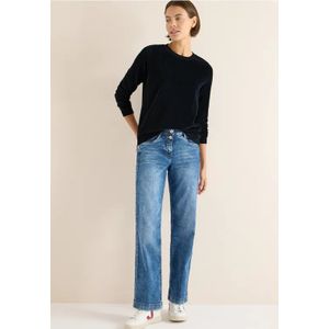 Cecil Dames Shirt met zachte structuurmix in Blauw, Gr: L