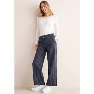 Cecil Dames Gestreepte broek met wijde pijpen in Blauw, Gr: XXL