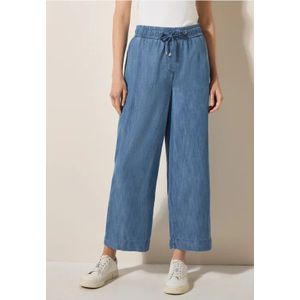 Cecil Dames Wide Legs broek van lyocell in Blauw, Gr: XXL