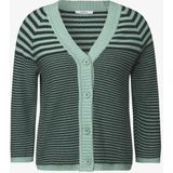 Vesten - Slate Khaki - V-hals - 3/4-mouwen - Gestreept Patroon