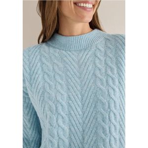 Cecil Dames Trui met gebreid patroon in Blauw, Gr: L