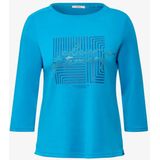 Shirt - Dynamic Aqua Blue - Damesshirt - Grafische Print - 3/4 Mouw
