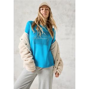 Shirt - Dynamic Aqua Blue - Damesshirt - Grafische Print - 3/4 Mouw