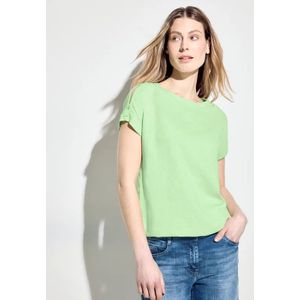 Cecil Dames T-shirt met knoopdetail in Groen, Gr: XXL