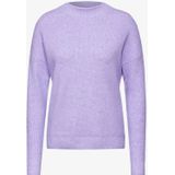 CECIL - Gebreide Trui - Col - Blauw - Materiaalmix - Lange Mouwen