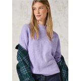 CECIL - Gebreide Trui - Col - Blauw - Materiaalmix - Lange Mouwen