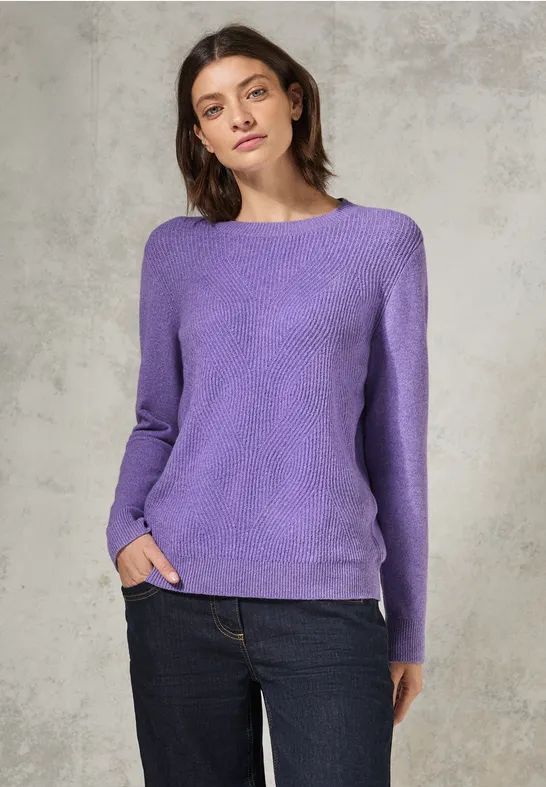 Cecil - Dames Trui - Paars - Structuurpatroon