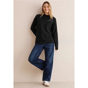 Cecil - Gebreide Trui - Zwart - Met Structuurmix