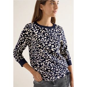 Cecil Dames Sweatshirt met leopatroon in Blauw, Gr: L