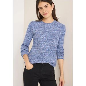 Cecil Dames Shirt met zacht gemêleerd ribboord in Blauw, Gr: 3XL