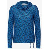 Cecil - T-shirt - Aqua Melange - Viscosemix met Stretchaandeel