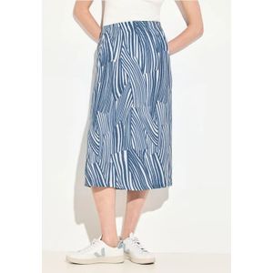 Cecil Dames Crêpe rok met print in Blauw, Gr: M