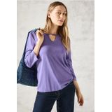 Cecil Dames Shirt met lange mouwen en uitsnijding in Paars, Gr: M