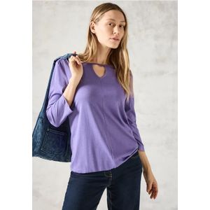 Cecil Dames Shirt met lange mouwen en uitsnijding in Paars, Gr: M