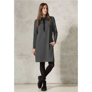 Cecil Dames Jurk met gestreepte structuur in Grijs, Gr: L