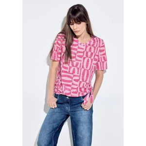 Cecil Dames T-shirt met burnout-print in Pink, Gr: M