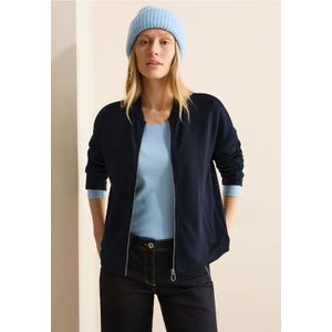 Jas - Gemengde Look - Opstaande Kraag - Lange Mouwen - Zijzakken - Materiaalmix