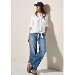 Cecil Dames Blouse met knoop in de zoom in Wit, Gr: M