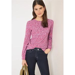 Cecil Dames Shirt met zacht gemêleerd ribboord in Roze, Gr: 3XL