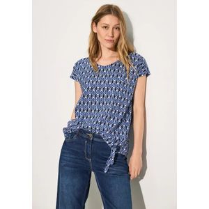 Cecil Dames Blouse met grafisch patroon in Blauw, Gr: M