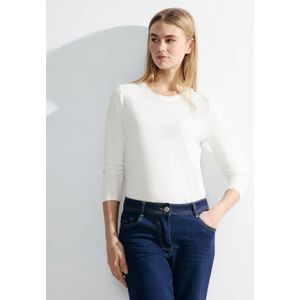 Cecil Dames Basic shirt met 3/4-mouwen in Wit, Gr: XXL