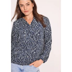 Cecil - Dames Blouse - Blauw - Smokdetail - Lichte Viscose