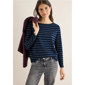 Cecil Dames Gestreept basic shirt in Blauw, Gr: L