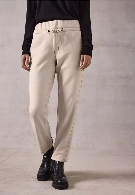 Cecil - Broek - Beige - Lederlook - Dames