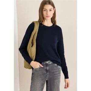 Cecil Dames Gebreid sweatshirt in Blauw, Gr: L