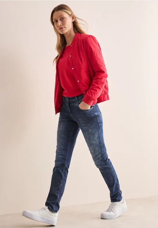 CECIL - Casual Jeans - Donker Denim - Katoenmix met Stretch