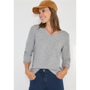 Cecil Dames Trui met V-hals in Zilver, Gr: 3XL