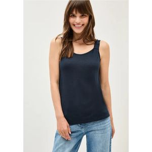Cecil Dames Top in gebreide look in Blauw, Gr: XS
