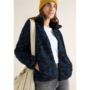 Cecil Dames Zebra jacquard fleecejack in Blauw, Gr: L