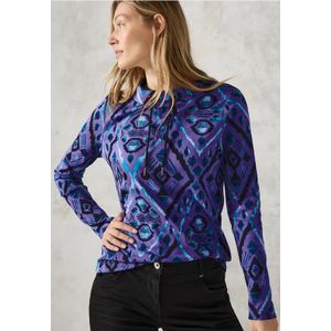 Cecil - Longsleeve - Paars - Dames Shirt met Lange Mouwen en Print