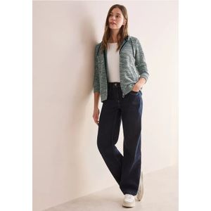 Cecil Dames Bouclé vest met capuchon in Wit, Gr: XL