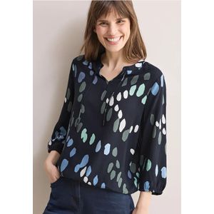 Cecil Dames Gedessineerde blouse in Blauw, Gr: XS