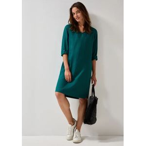 Cecil Dames Linnen jurk met V-hals in Groen, Gr: L