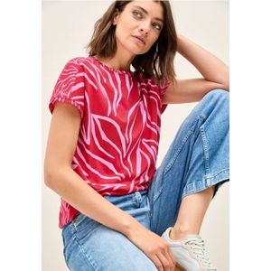 Cecil Dames Shirt met mixprint in Rood, Gr: XS