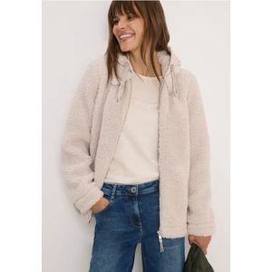 Cecil - Teddy Overshirt - Vanilla White - Dames - Met Capuchon
