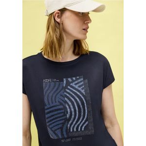 Cecil Dames Shirt met kunstwerk in Blauw, Gr: L