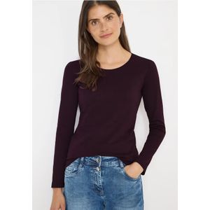 Cecil Dames Basic shirt met lange mouwen in Rood, Gr: XXL