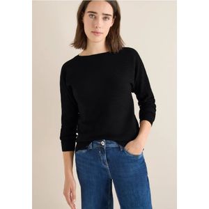 Cecil Dames Cosy structuurmix Dolman in Zwart, Gr: L