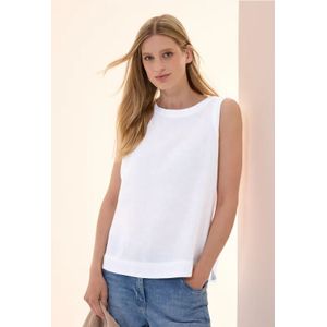 Cecil Dames Linnen top met knoopsluiting in Wit, Gr: XS