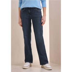 Cecil Dames Jeans met wijde pijpen en borduursel in Blauw, Gr: 25
