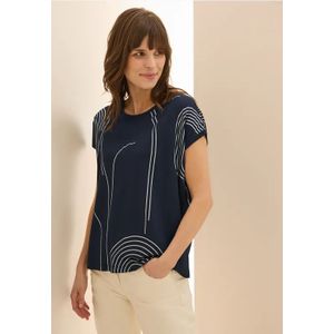 Cecil Dames Shirt met print in Blauw, Gr: XS