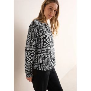 Cecil Dames Gedessineerde blouse in Zwart, Gr: L